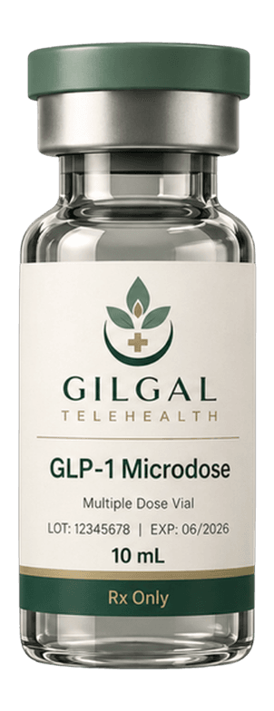 Gilgal Telehealth GLP-1 Microdose protocol — clinical still life